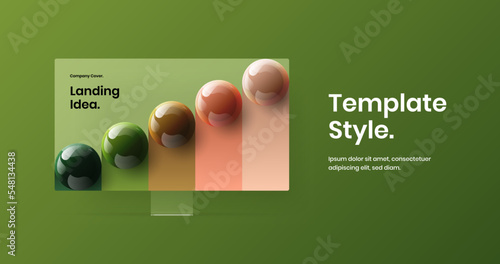 Modern site design vector template. Vivid computer display mockup banner illustration.