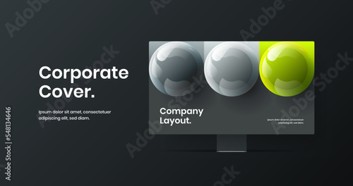 Simple display mockup site screen concept. Bright banner design vector layout. © kitka
