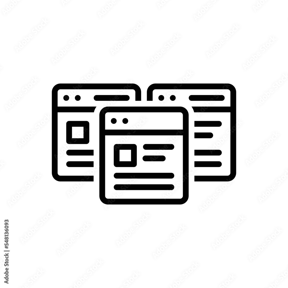 Black line icon for websites Black line icon for websites