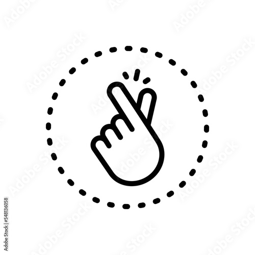 Black line icon for snap