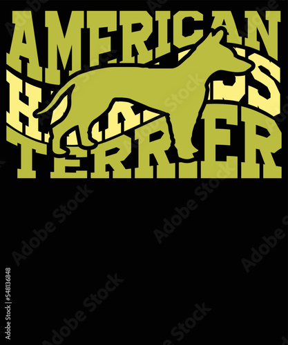 About American hairless terrier Wavy Silhouette T-shirt Graphic
