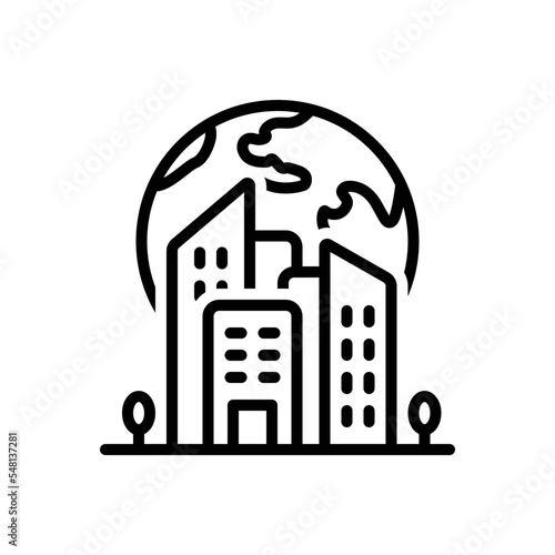 Black line icon for enterprises