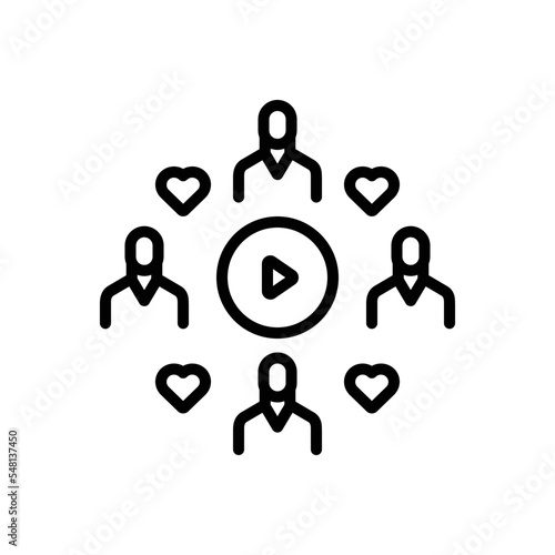 Black line icon for subscriber