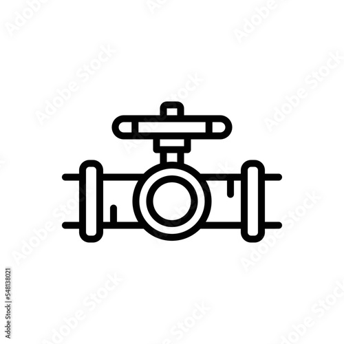 Black line icon for valve
