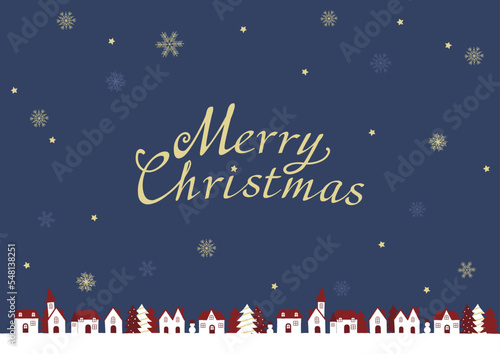 クリスマスの街並み　イラスト