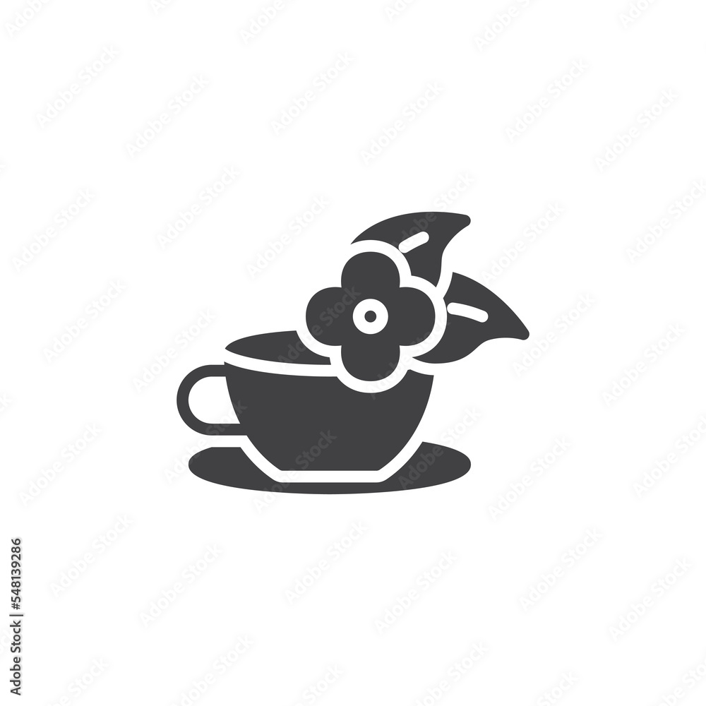Fototapeta premium Jasmine flower tea vector icon