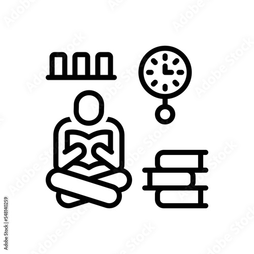 Black line icon for preparing
