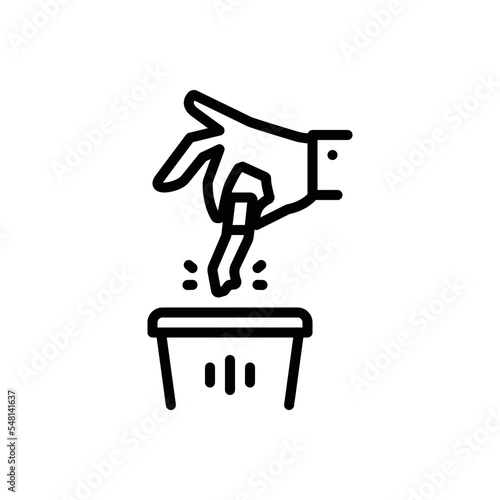 Black line icon for quit