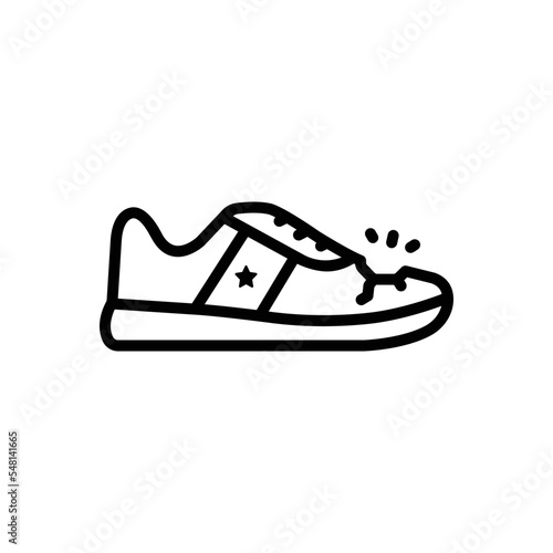 Black line icon for worn