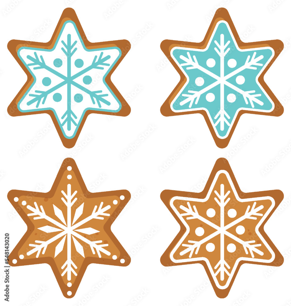 Obraz premium Christmas gingerbread cookies collection