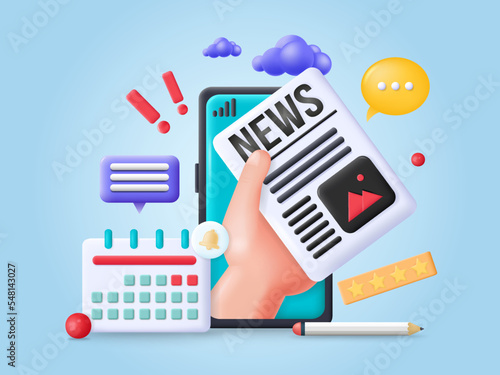 Mobile news online app service vector illustration