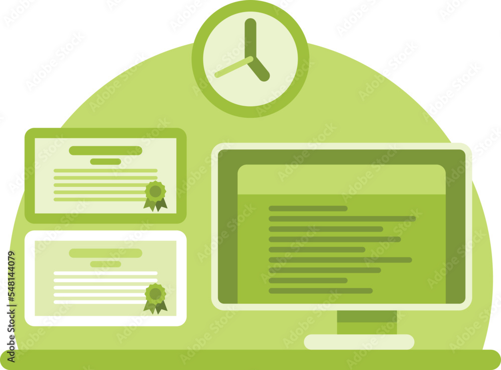 Vector Illustration Of Online Learning Concept Isolated On Transparent Vector Illustration Of Online Learning Concept Isolated On Transparent