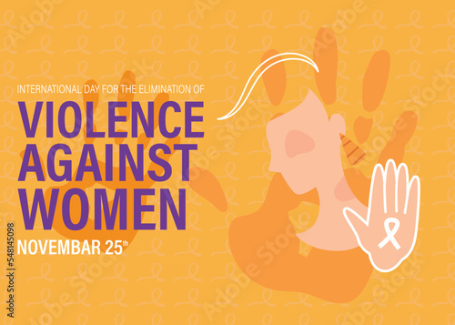 International Day for the Elimination of Violence Against Women. silhouette of human hand with the day.