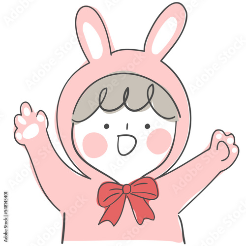 토끼 의상을 입은 캐릭터 일러스트