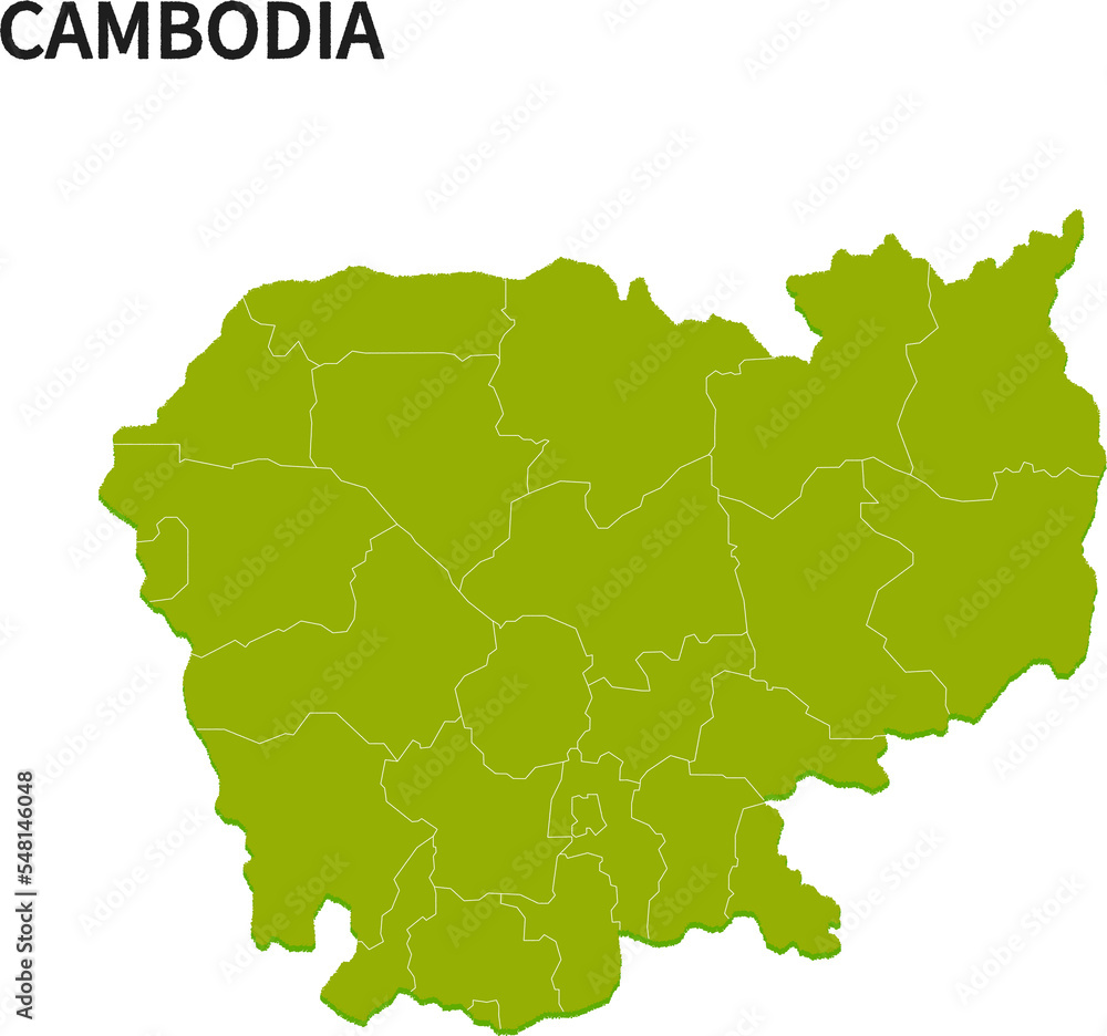 カンボジア/CAMBODIAの地域区分イラスト