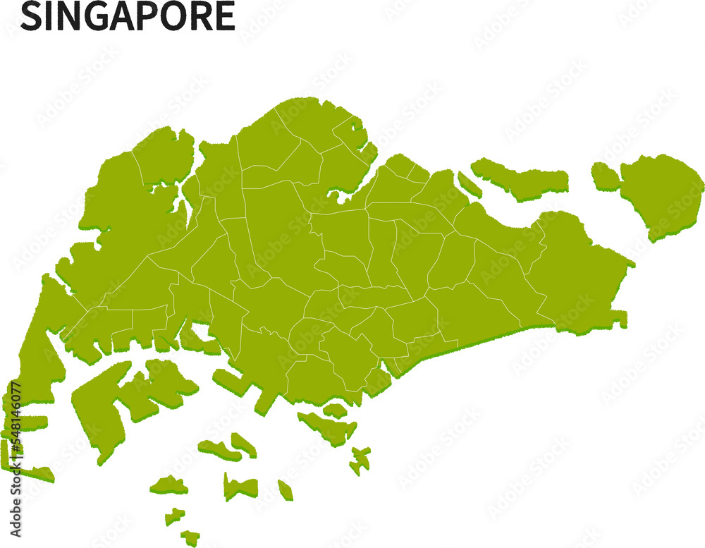 シンガポール/SINGAPOREの地域区分イラスト シンガポール/SINGAPOREの地域区分イラスト