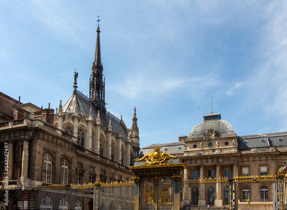 The Sainte Chapelle and the Palais de Justice (Holy Chapel and Palace of Justice), Paris, France.