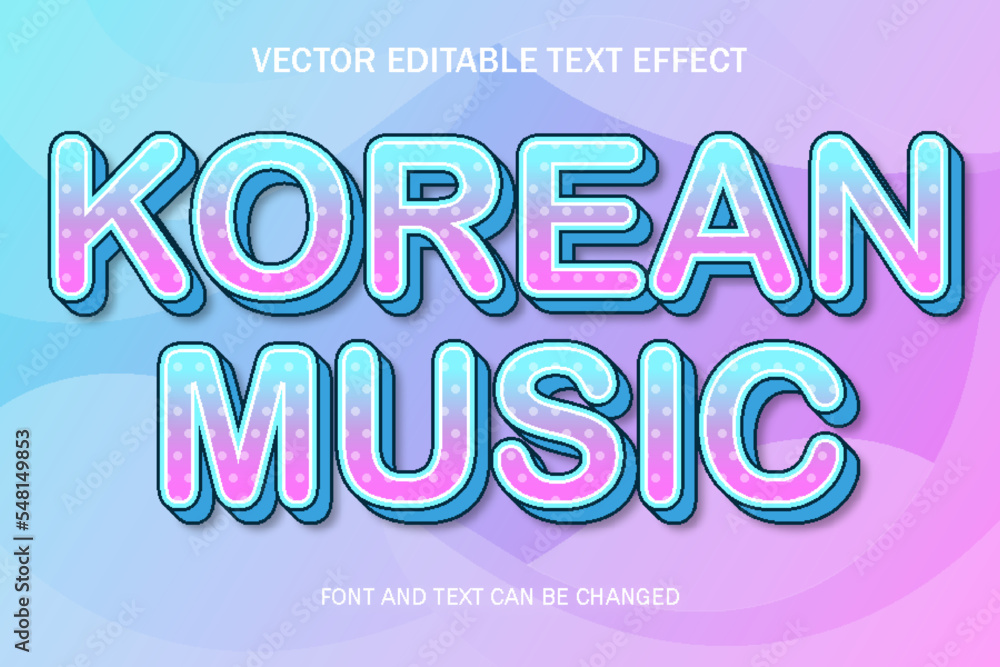 korean music typography 3d editable text effect font style template banner flyer