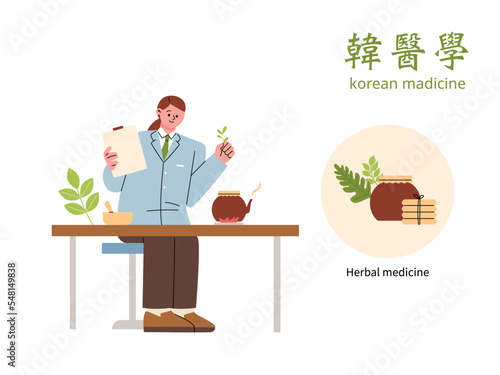 A doctor is prescribing herbal herbs. 