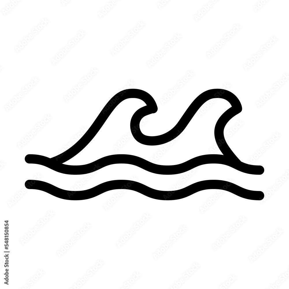 Obraz premium ocean line icon illustration vector graphic