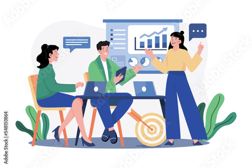 Business Meeting Illustration concept on white background