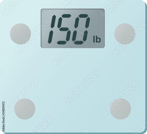 Digital weight scale 150lb vector illustration