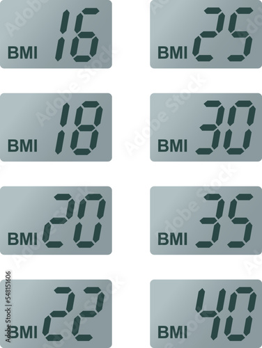 Digital weight scale BMI Calculator vector illustration