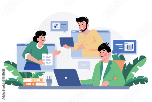 Online Business Meeting Illustration concept
