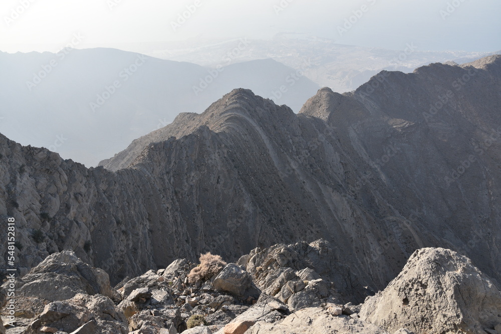 Obraz premium mountain, ras al-chajma, uae, asia, persian peninsula, united arab emirates, experience, primal, survival, 