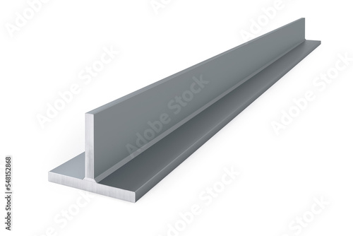Obraz na płótnie T profile or structural tee steel beam isolated on white background - 3d renderi