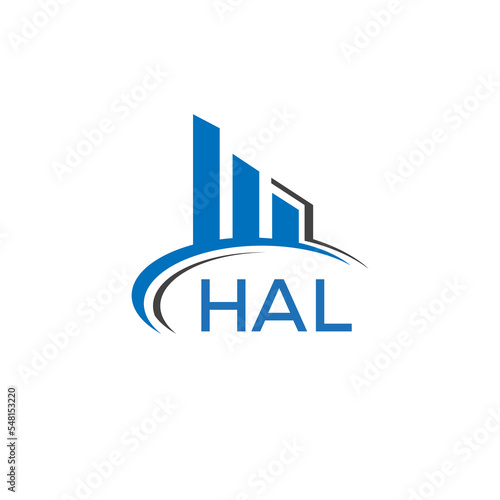 HAL letter logo. HAL blue image. HAL Monogram logo design for entrepreneur and business. HAL best icon.	
