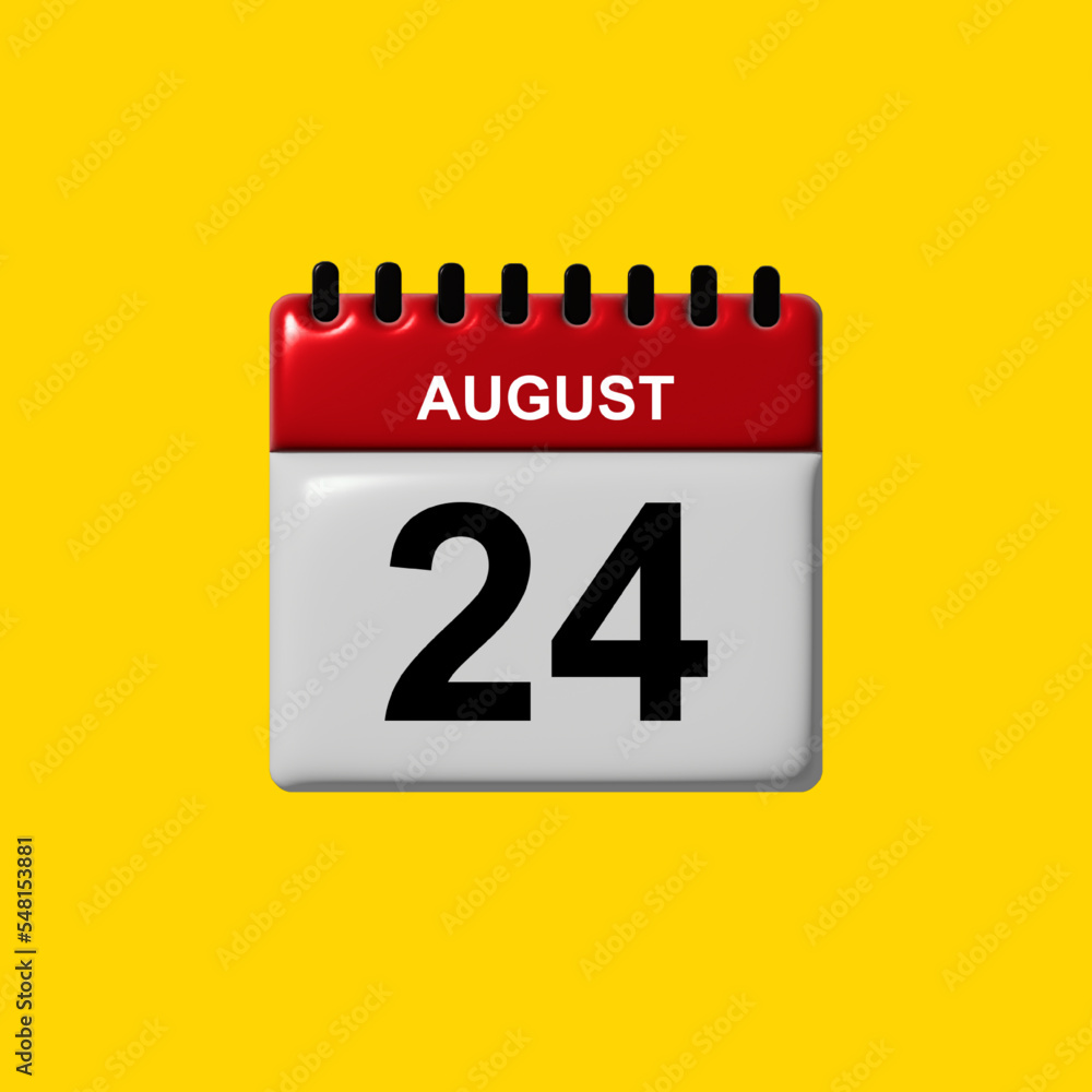 Fototapeta premium august 3d calendar vector design. august calendar design template. 3d calendar design vector illustration