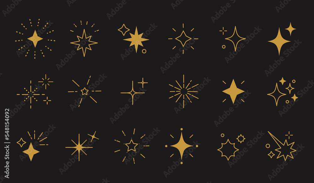 Glitter star sparkle icon set.Seamless vector illustration. Glitter star sparkle icon set.Seamless vector illustration.
