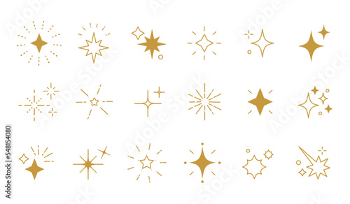 Glitter star sparkle icon set.Seamless vector illustration.
