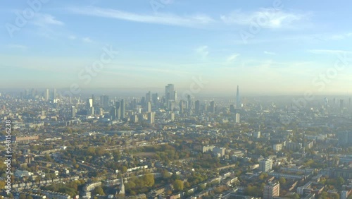Wallpaper Mural Long smooth aerial slider shot of city of London skyscrapers Torontodigital.ca