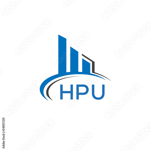 HPU letter logo. HPU blue image. HPU Monogram logo design for entrepreneur and business. HPU best icon.	
 photo