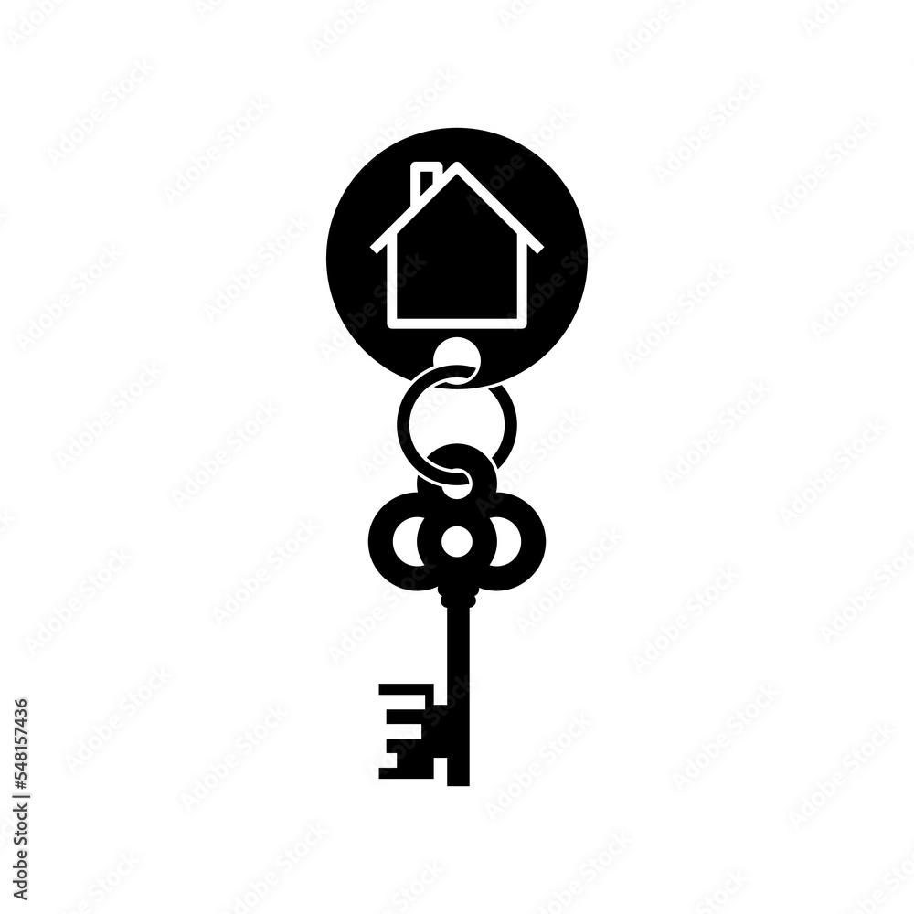 Apartment logo. House keys icon isolated on white background Apartment logo. House keys icon isolated on white background