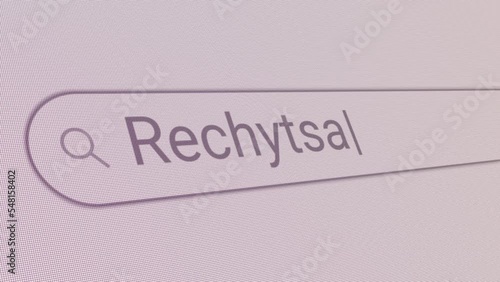 Search Bar Rechytsa 
Close Up Single Line Typing Text Box Layout Web Database Browser Engine Concept photo