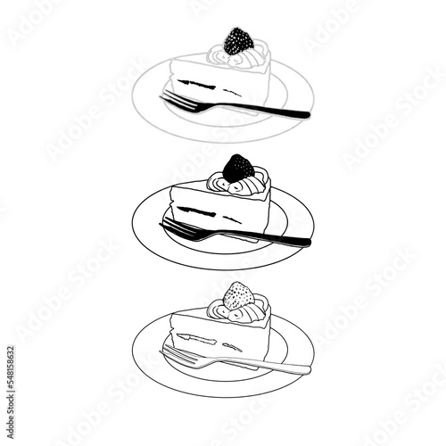 Cuadro en lienzo Silhouette image of strawberry shortcake
