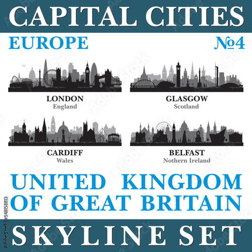 Capital cities skyline set. Europe. Part 4