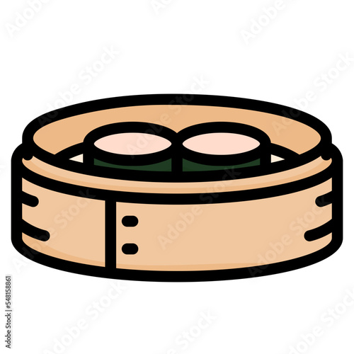 dumplings line icon