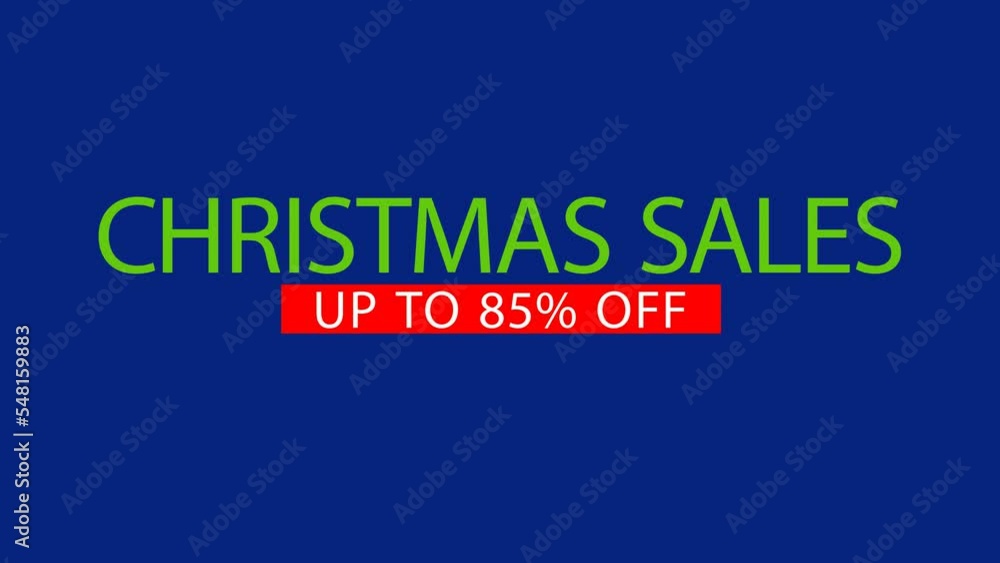 CHRISTMAS SALES UP TO 85 PERCENT OFF text on transparent background. Christmas sale concept. Funny slogan. Footage and alpha channel. Holiday sale. Promo video for christmas sales. Animation 3d CHRISTMAS SALES UP TO 85 PERCENT OFF text on transparent background. Christmas sale concept. Funny slogan. Footage and alpha channel. Holiday sale. Promo video for christmas sales. Animation 3d