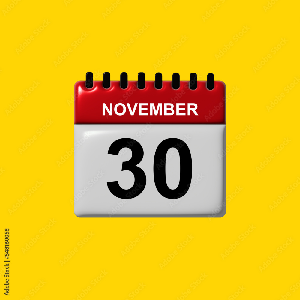 november 3d calendar vector design. november calendar design template. 3d calendar design vector illustration november 3d calendar vector design. november calendar design template. 3d calendar design vector illustration