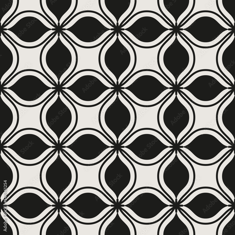 Japanese style seamless vector pattern. Elegant duotone repeating background for wallpaper, packaging and templates.