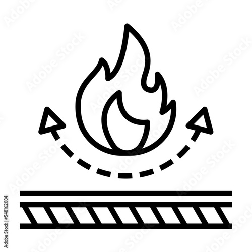 Fireproof textile fabric icon. Element of fabric features vector icon.