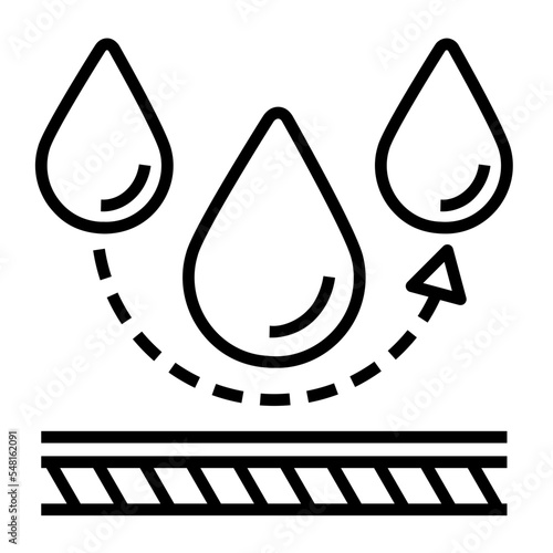 Waterproof fabric icon. Element of fabric features vector icon.