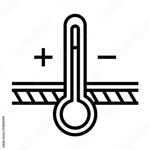Thermo regulation icon. Element of fabric features vector icon.