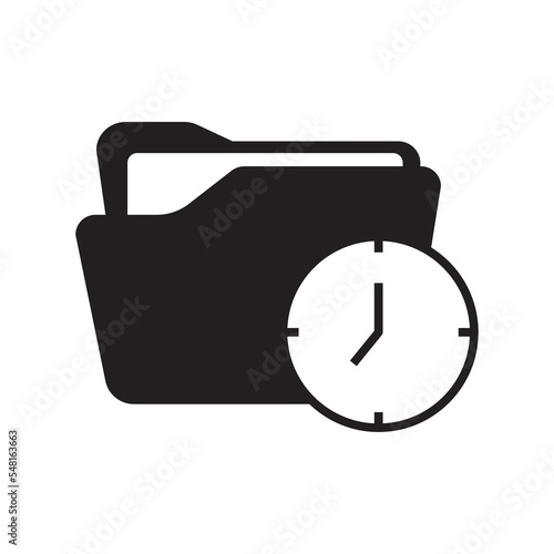 Folder file history icon design. isolated on white background. vector illustration