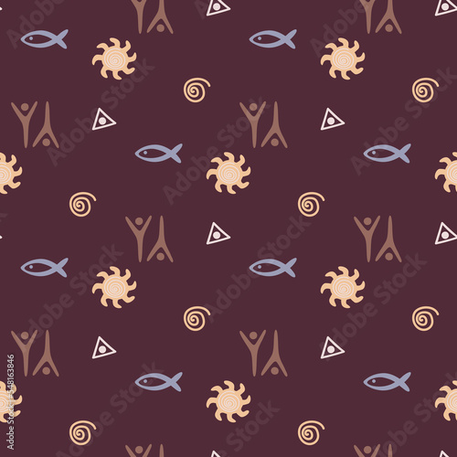 abstract seamless pattern with ethnic ornament 