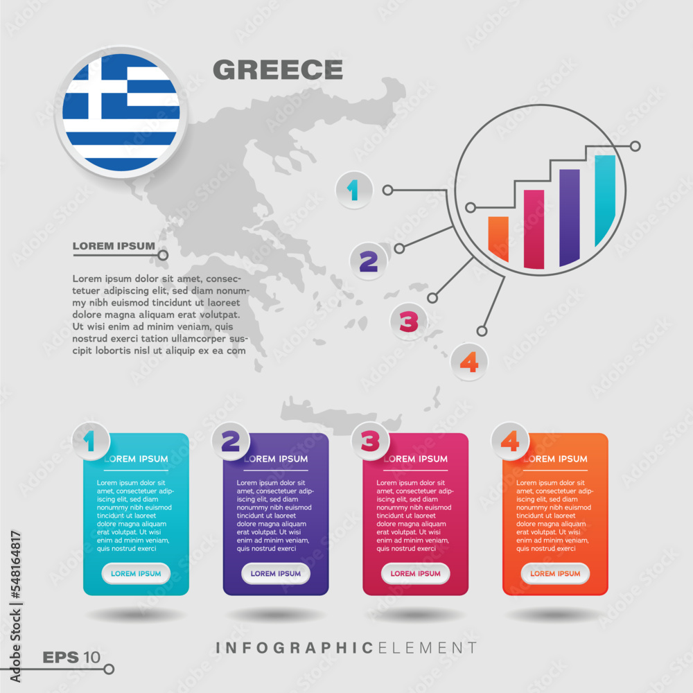 Obraz premium Greece Chart Infographic Element